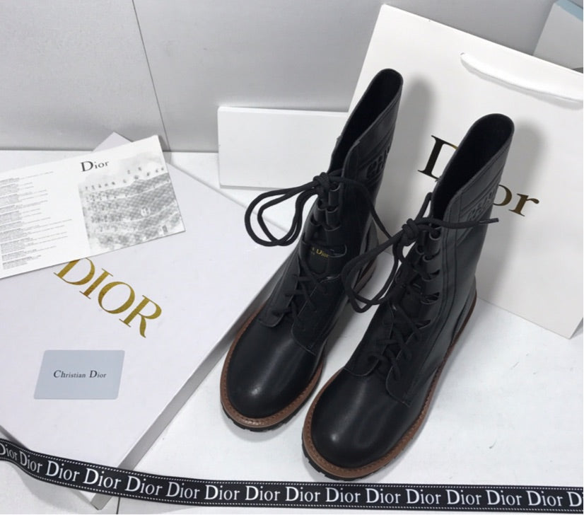 Dior black leather boots